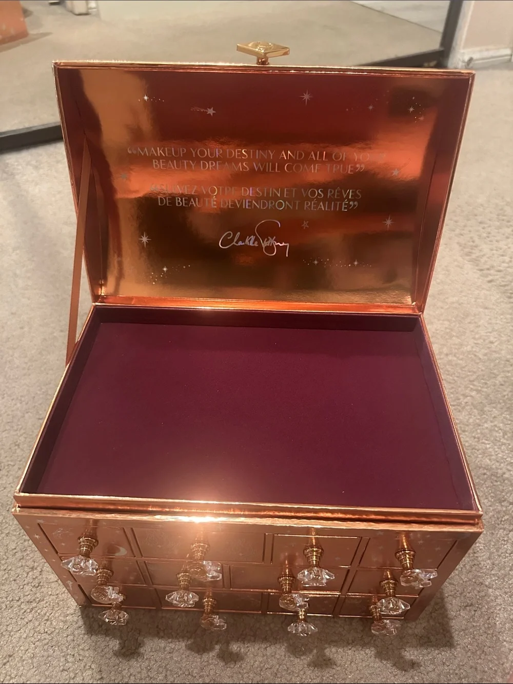 Charlotte Tilbury Rose Gold 2025 Advent Calendar Makeup Organizer Chest